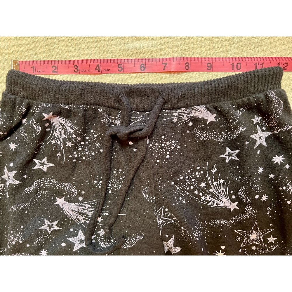 Chaser Black Mystical Star Print Bliss Knit Shirred Jogger Pants Black Purple S - Picture 5 of 13
